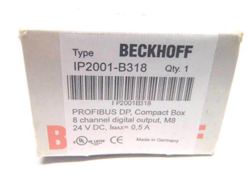 Beckhoff IP2001-B318 FieldBus Profi-Bus DP Compact Box 8 Channel M8 24 V DC - Maverick Industrial Sales