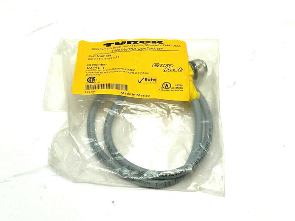 Turck WK 4.4T-0.5-WS 4.4T Cordset M12 Female to M12 Male 4 Wire 0.5m L U2441-3 - Maverick Industrial Sales