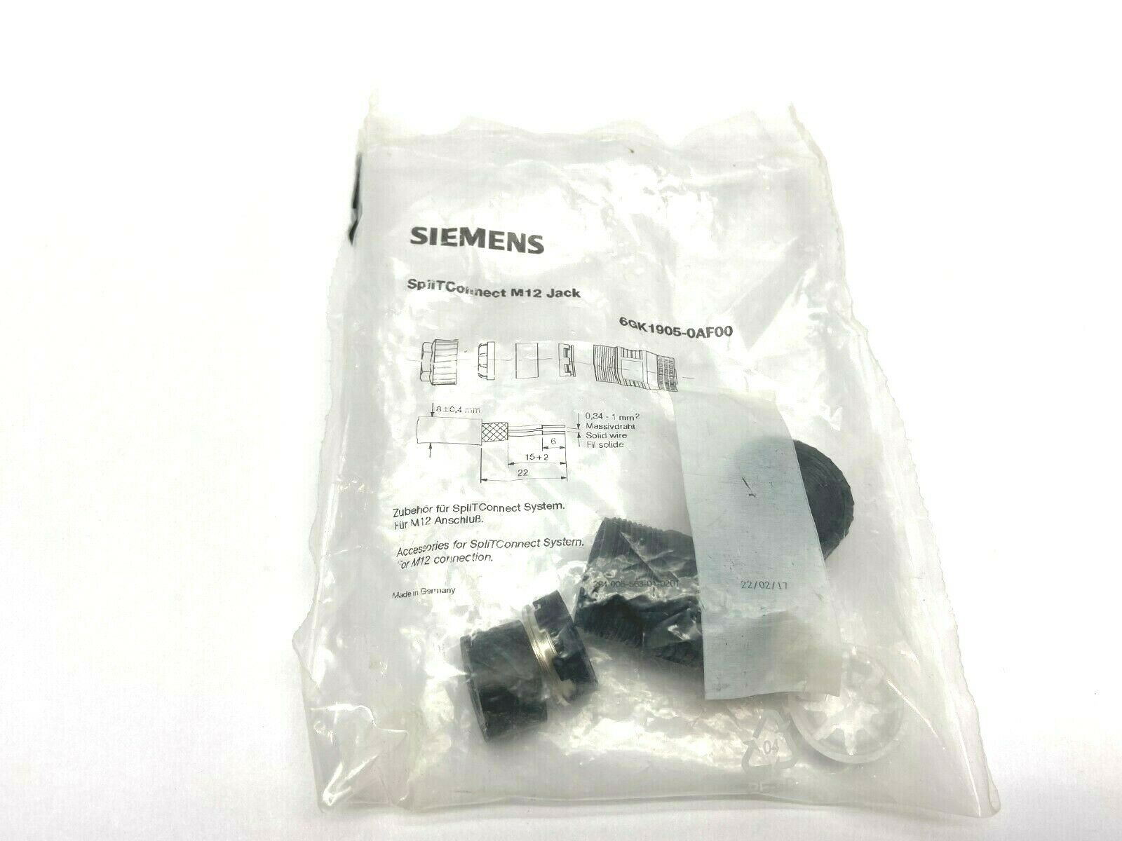 Siemens 6GK1905-0AF00 Splitconnect M12 Jack Connector - Maverick Industrial Sales