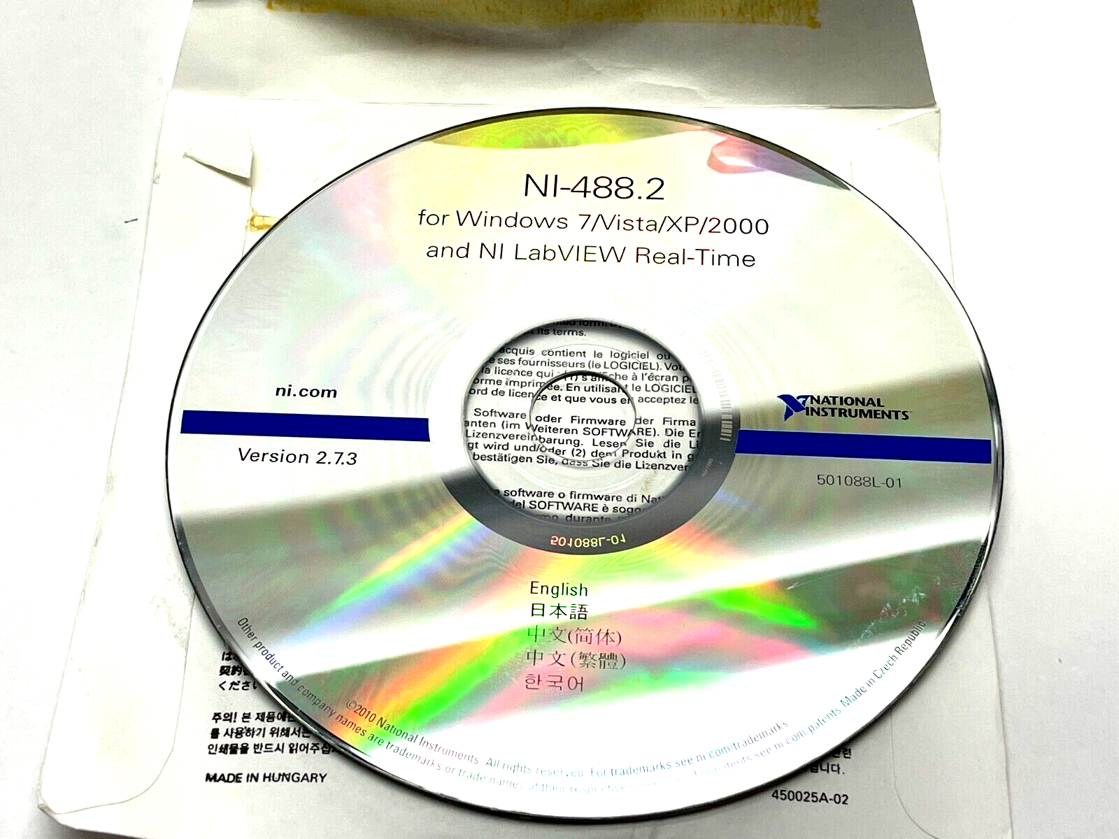 National Instruments 501088L-00 VER. 2.7.3 CD Kit NI-488.2 - Maverick Industrial Sales