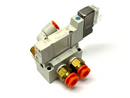 SMC SY3140-5LOU Solenoid Valve w/ SY3000-27-1 Manifold Base - Maverick Industrial Sales