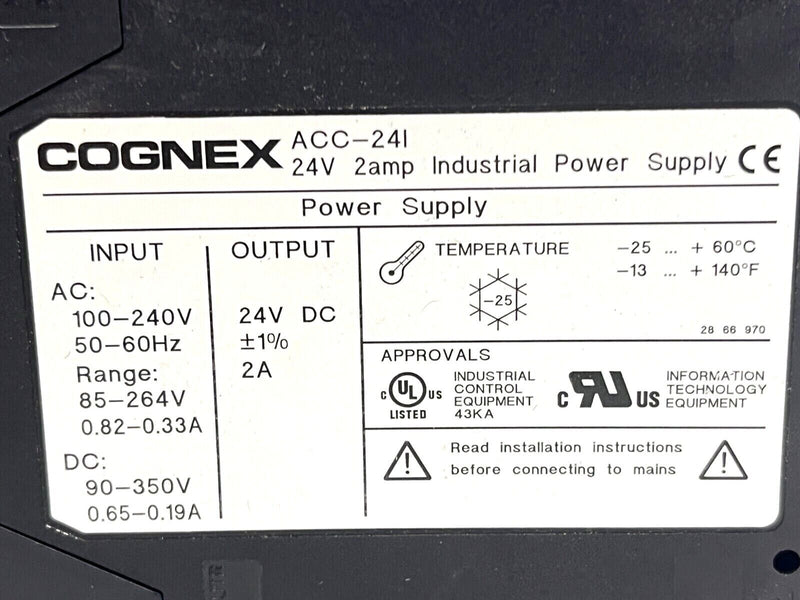 Cognex ACC-24I Industrial Power Supply 2A 24V - Maverick Industrial Sales