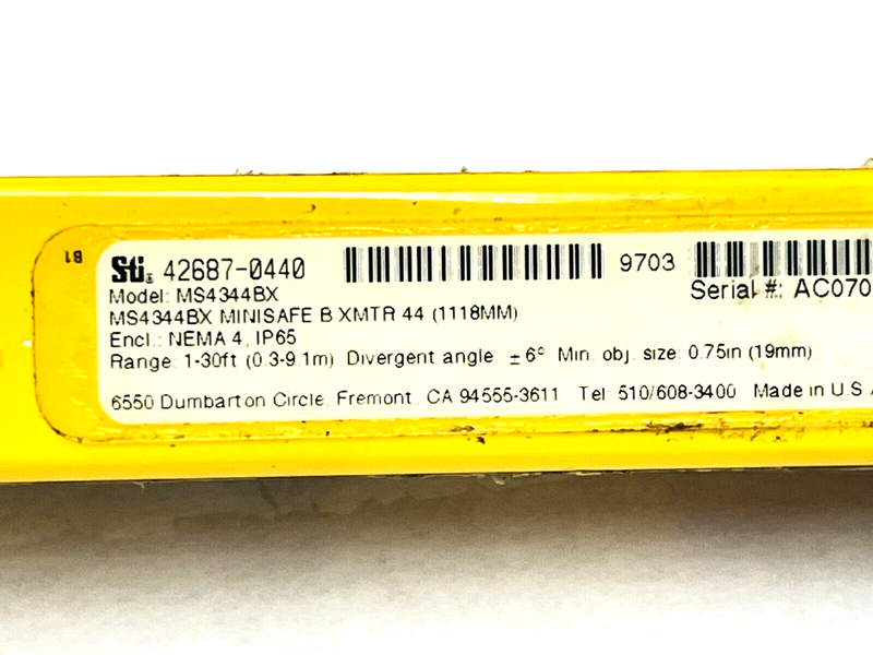 Omron STI MS4344BR Safety Light Curtain Receiver w/ MS4344BX Transmitter - Maverick Industrial Sales