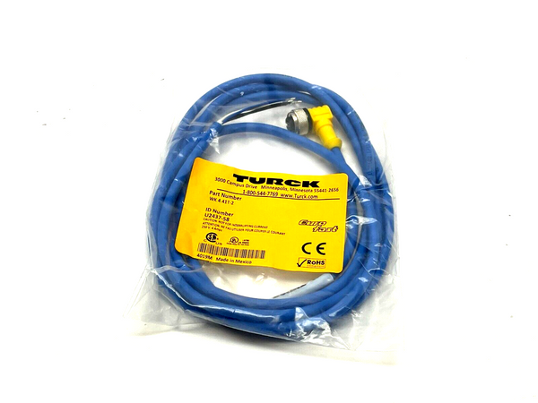 Turck WK 4.41T-2 Single Ended Cordset 2m Length U2437-58 - Maverick Industrial Sales