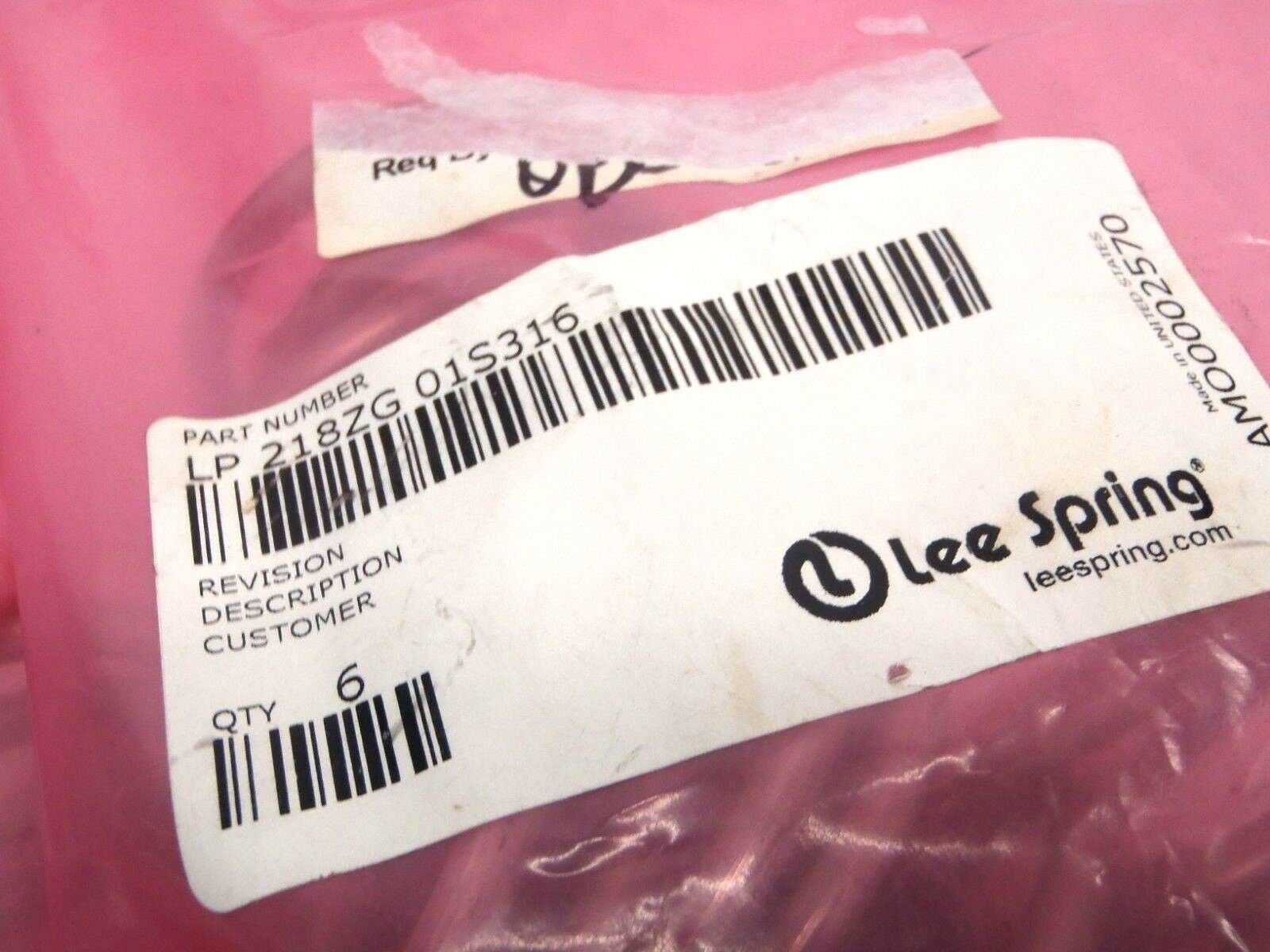 Lot of 6 Lee Spring LP 218ZG 01S316 2.375" OD Compression Springs 2" Free - Maverick Industrial Sales