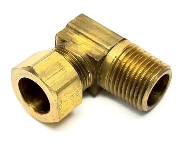 5/8" OD Compression Tube x 1/2" Male NPT 90 Degree Elbow Brass - Maverick Industrial Sales