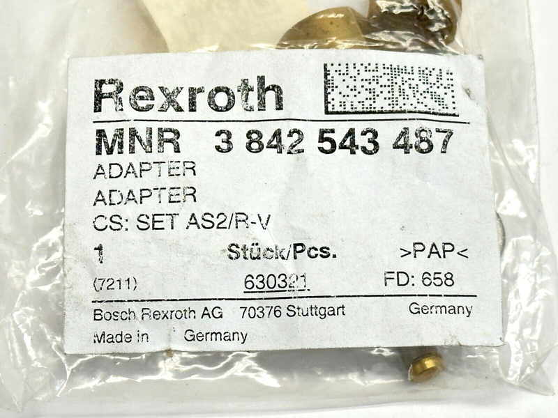 Bosch Rexroth 3842543487 Adapter Set AS2/R-V - Maverick Industrial Sales