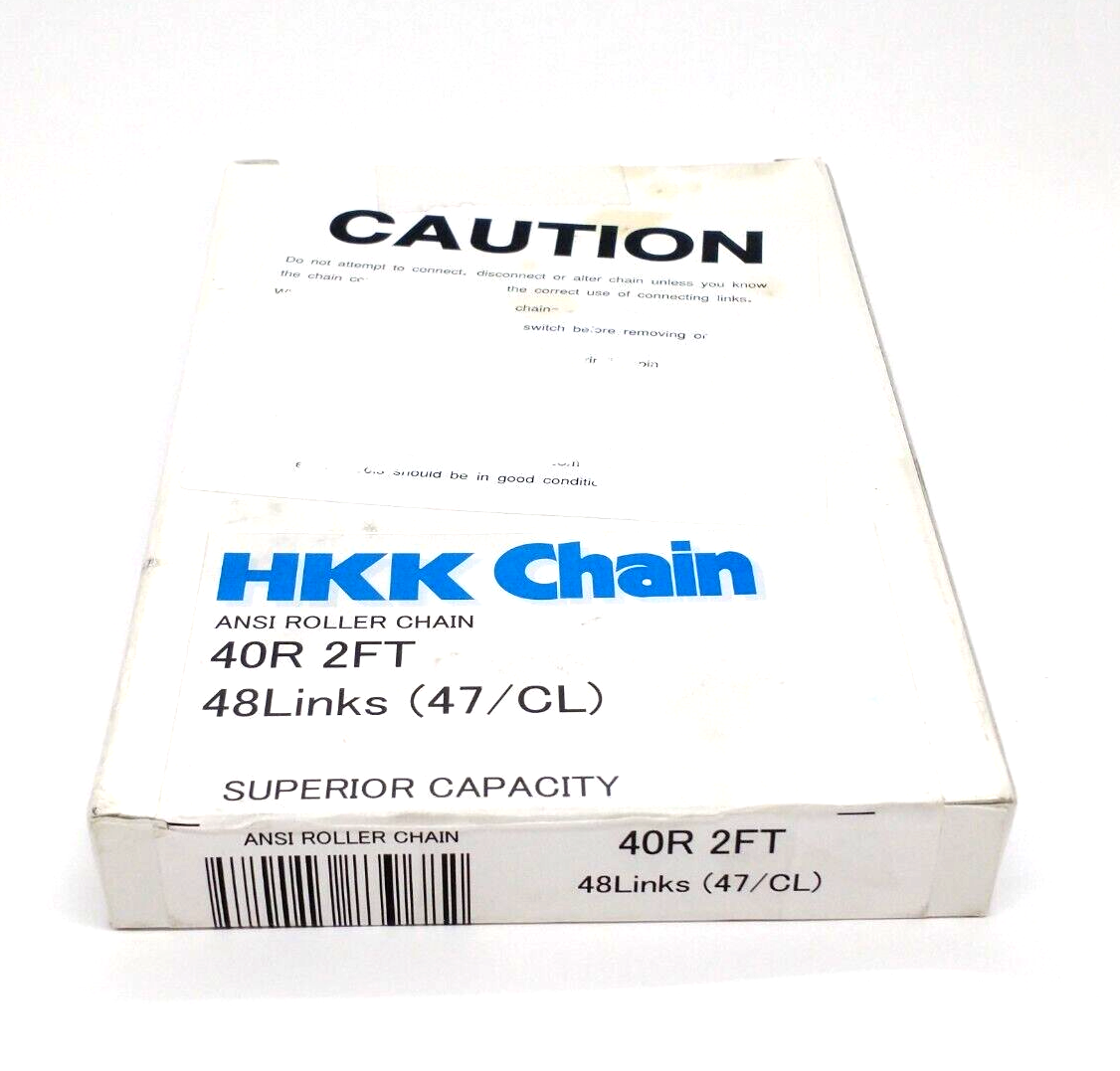 40R, 40, #40 | HKK Chain 40R 2FT Superior Capacity ANSI Roller Chain 48 Links - New - Maverick Industrial Sales