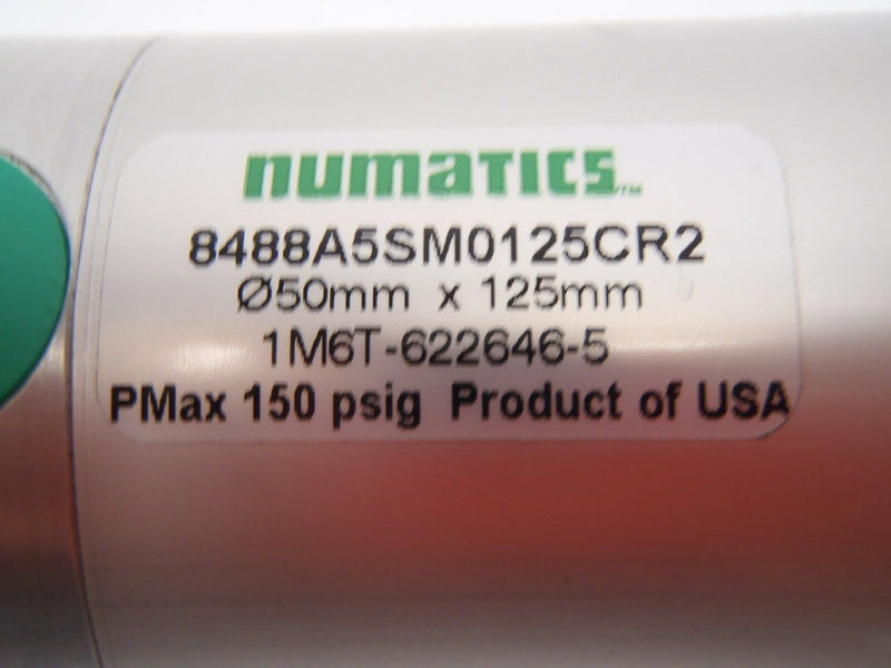 Numatics 8488A5SM0125CR2 Round Air Cylinder 1M6T-622646-5 PMax 150 psig - Maverick Industrial Sales