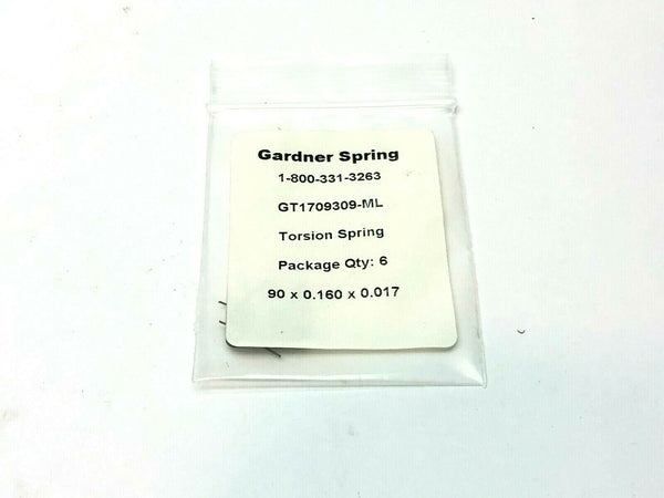 Gardner Spring GT1709309-ML Torsion Springs 90 Degree 0.160" Coil Dia. LOT OF 5 - Maverick Industrial Sales