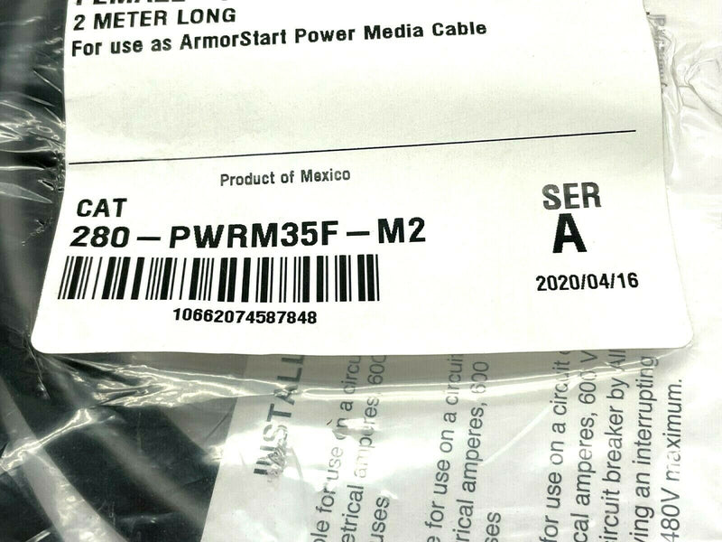 Allen Bradley 280-PWRM35F-M2 Ser. A Armorstart Power Media Cable 2m Length - Maverick Industrial Sales