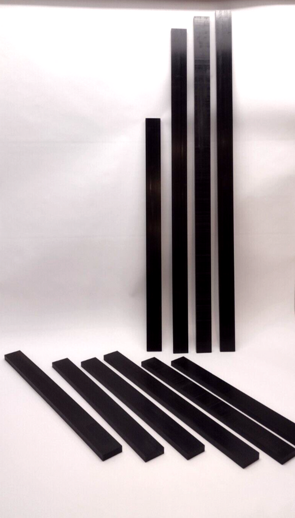 Copolymer Acetal Black Plastic Bar 0.5 Inch Thick x 1.765" in Wide Lot of 10 Pcs - Maverick Industrial Sales