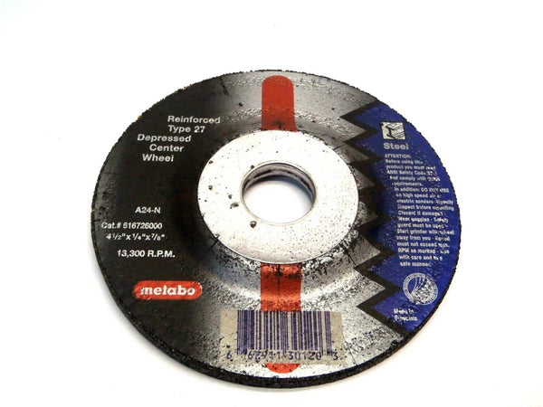 Metabo 616726000 4-1/4 x 1/4 x 7/8 Inch Steel Grinding Wheel 13,300 RPM - Maverick Industrial Sales