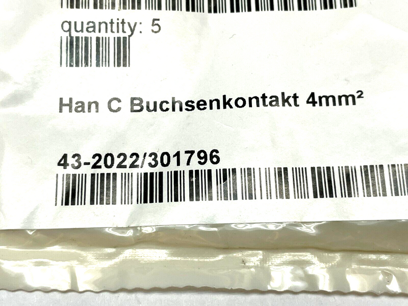 Harting 09 32 000 6207 Han C-female contact-c PKG OF 5 - Maverick Industrial Sales