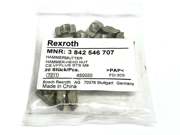 Bosch Rexroth 3842546707 T-Nut VFPlus STS M8 LOT OF 20 - Maverick Industrial Sales