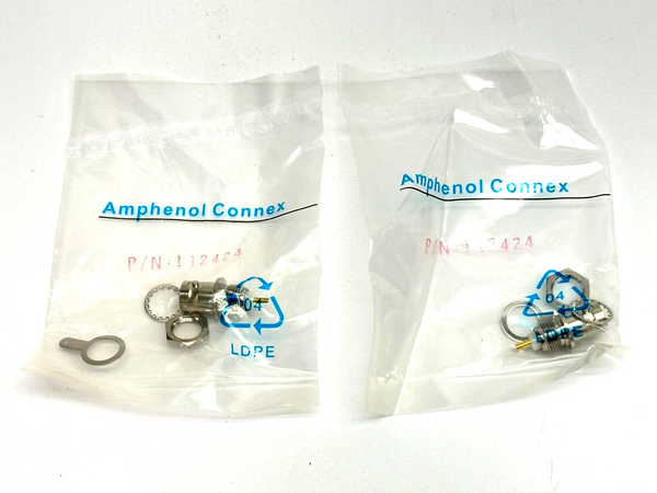 Amphenol 112424 RF Coaxial Connector BNC Bulkhead Receptacle LOT OF 2 - Maverick Industrial Sales