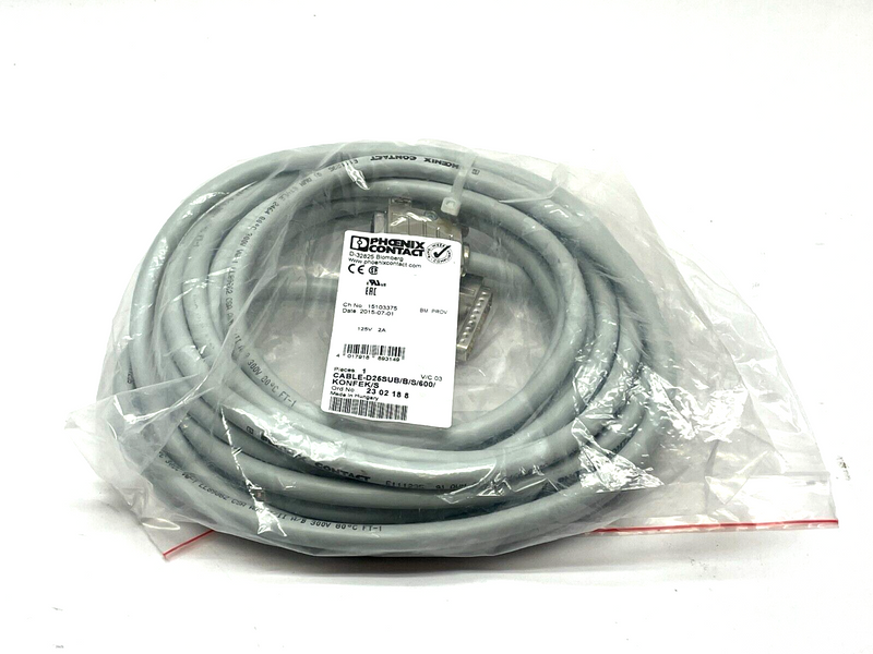 Phoenix Contact CABLE-D25SUB/B/S/600/KONFEK/S D-Sub Cable 6m Length 2302188 - Maverick Industrial Sales