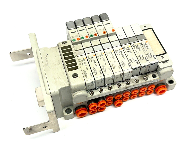 SMC VV5QC11-08N35D60-S Base Mounted Pneumatic Manifold 8-Station - Maverick Industrial Sales