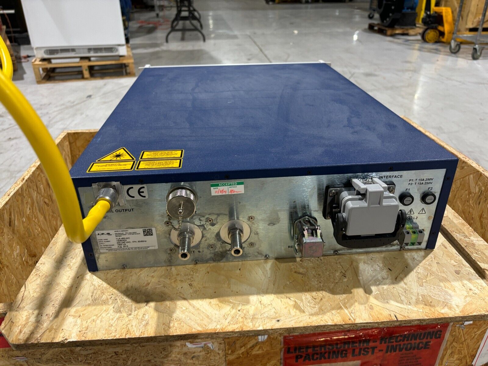 IPG Photonics Lasers YLR-400-WC Ytterbium Laser, 400W, 1600VA, (Aug. 2015) - Maverick Industrial Sales