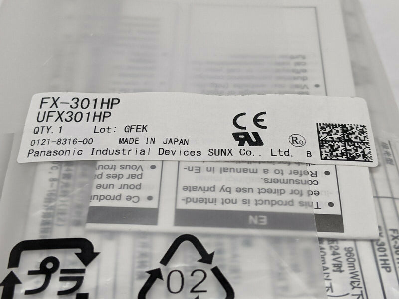 Panasonic FX-301HP Through-Beam Optical Sensor PNP Open Collector UFX301HP - Maverick Industrial Sales