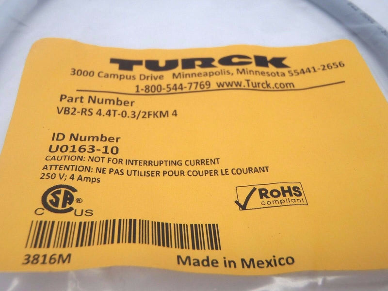 Turck VB2-RS 4.4T-0.3/2FKM 4 Splitter Cordset U0163-10 - Maverick Industrial Sales