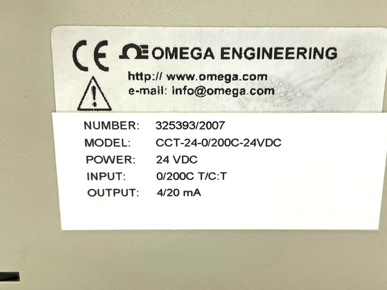 Omega CCT-24-0/200C-24VDC Signal Conditioner 325393/2007 - Maverick Industrial Sales