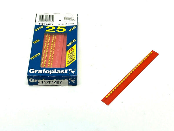 Grafoplast 117P14BY Wiremarker Strips PKG OF 25 - Maverick Industrial Sales