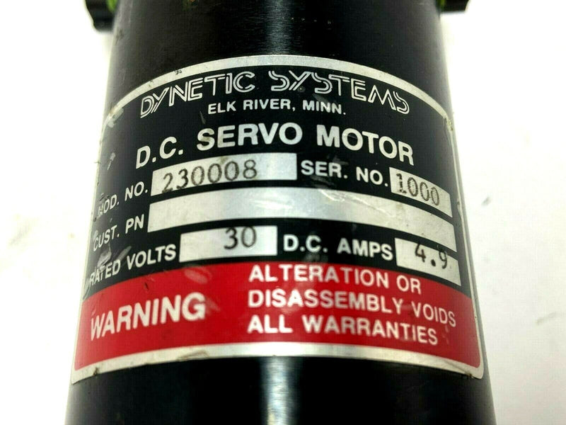 Dynetic Systems 230008 Servo Motor 30V 4.9A 6.02mm Flat 6.33mm Full OD Shaft - Maverick Industrial Sales