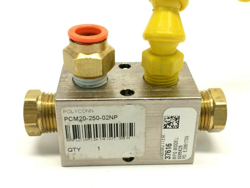 Polyconn PCM20-250-02NP Nickel Plated Manifold Block w/ Loc-Line Modular Hose - Maverick Industrial Sales