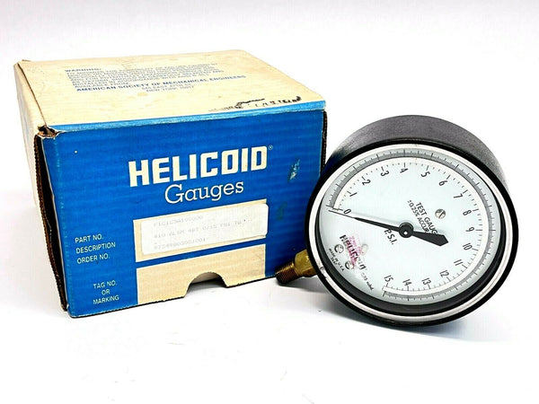Helicoid F1C1C5A100000 Pressure Gauge 410 ALSM 4BT 0/15 PSI TG - Maverick Industrial Sales