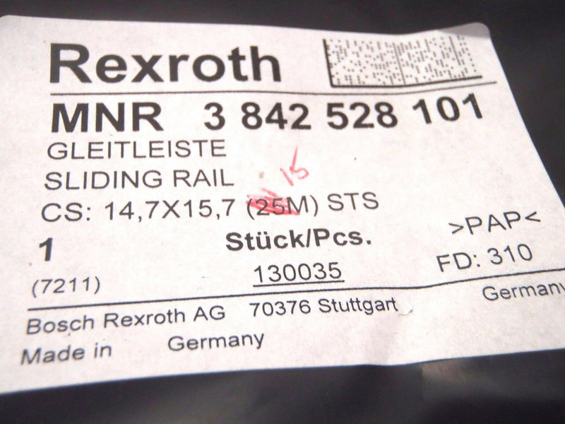 Lot of 15m + Rexroth 3 842 528 101 Sliding Rail 14,7 X 15,7 STS - Maverick Industrial Sales