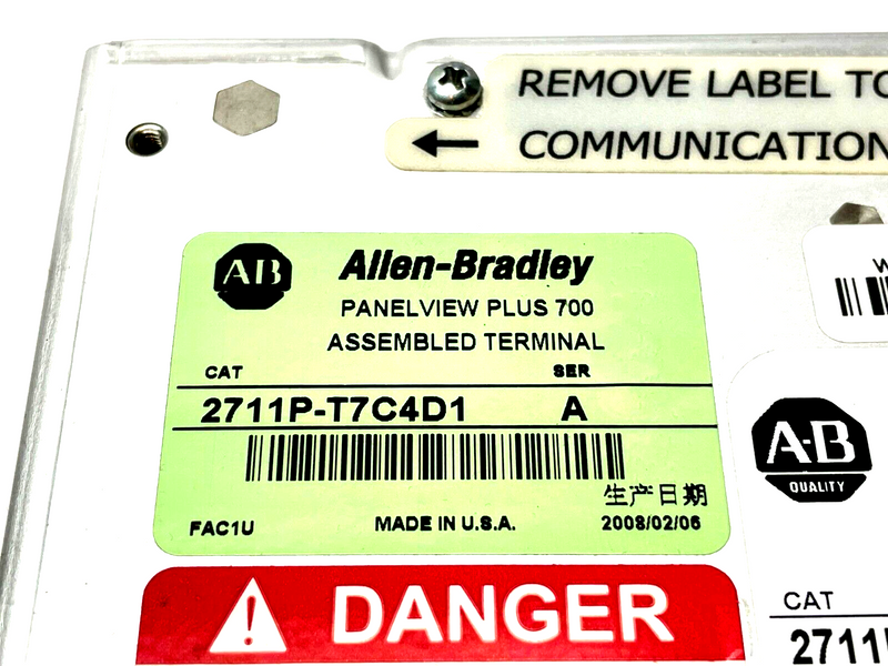 Allen Bradley 2711P-T7C4D1 Ser. A Panelview Plus 700 Touch HMI 2711P-RP1 Ser. F - Maverick Industrial Sales