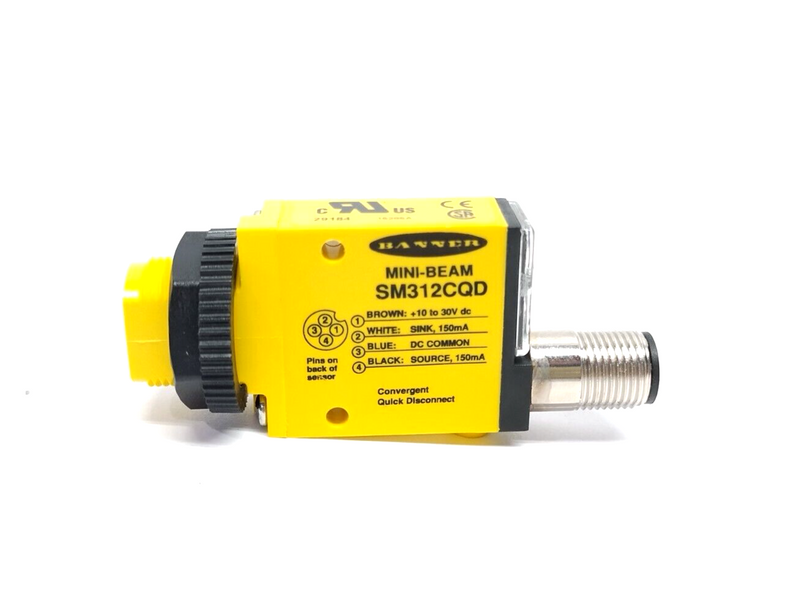 Banner SM312CQD Mini-Beam Infrared Photoelectric Sensor, 1 NPN, 1 PNP, 29184 - Maverick Industrial Sales