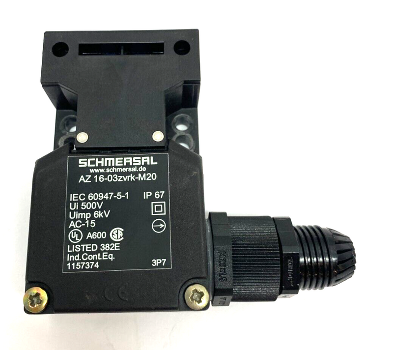 Schmersal AZ 16-03zvrk-M20 Safety Interlock Switch Keyed Glass Fibre RIGHT EXIT - Maverick Industrial Sales