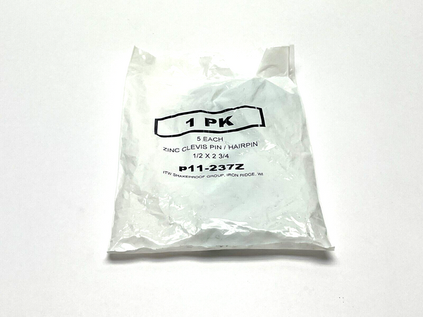 Zinc Clevis Pin/Hairpin 1/2" x 2-3/4 PKG OF 5 - Maverick Industrial Sales