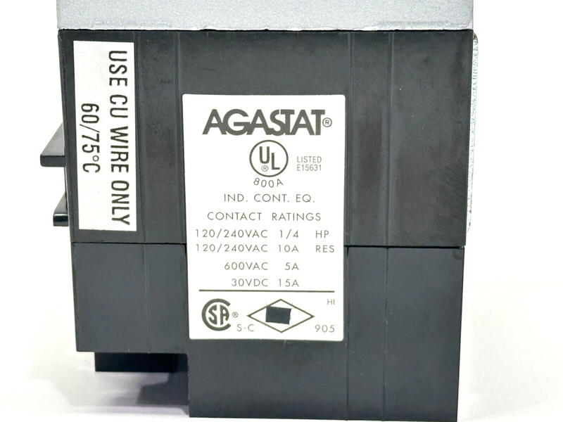 Tyco 1423170-4 Agastat Timing Relay Model E7022AD004 5-50 Second Delay 120V Coil - Maverick Industrial Sales