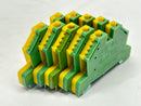 Morsettitalia EURO E4 Earth Terminal Block Green/Yellow 43454 LOT OF 5 - Maverick Industrial Sales