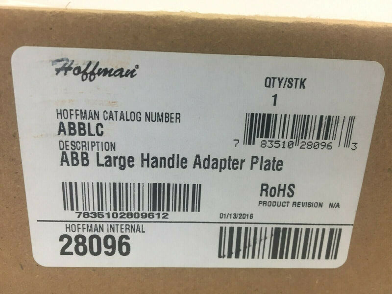 Hoffman ABBLC 28096 ABB Large Handle Adapter Plate - Maverick Industrial Sales