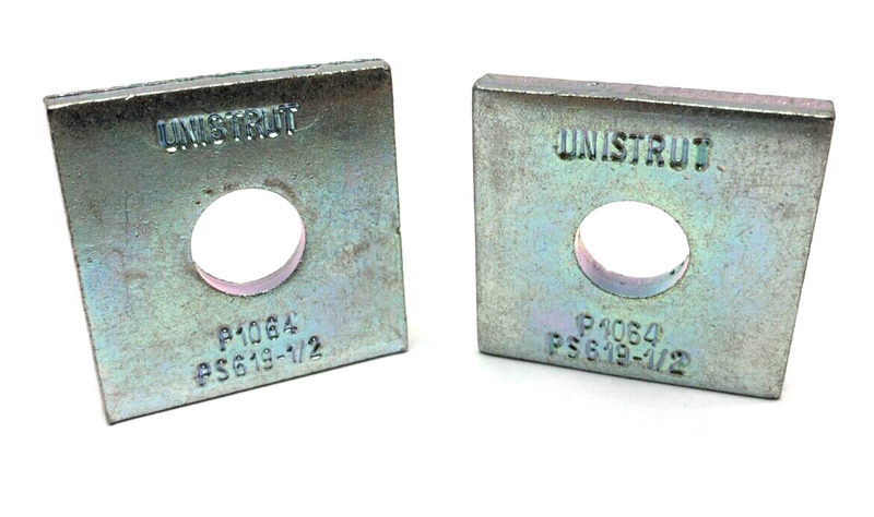 Atkore Unistrut P1064 Flat Plate Square Washer 1/2" 1-Hole LOT OF 2 - Maverick Industrial Sales