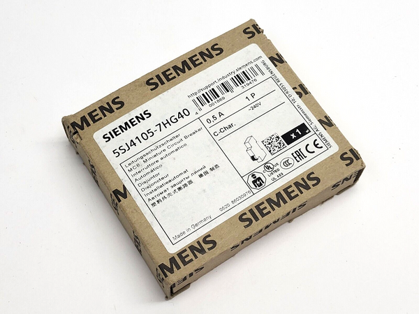 Siemens SJ4105-7HG40 Miniature Circuit Breaker 0.5A - Maverick Industrial Sales