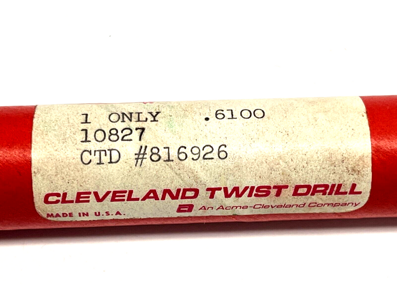 Cleveland Twist Drill 10827 0.610" Straight Fluted Straight Shank Machine Reamer - Maverick Industrial Sales