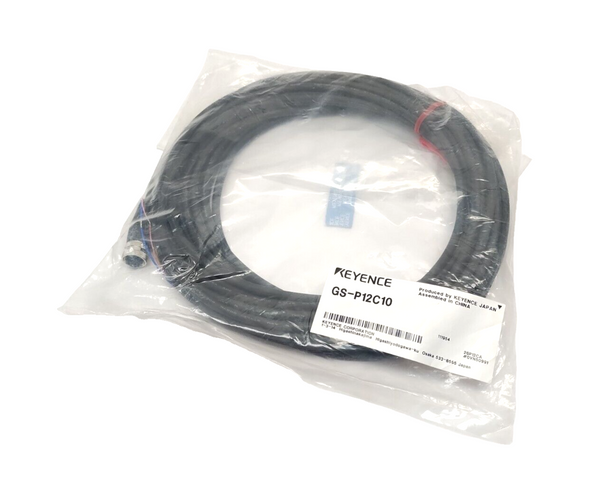 Keyence GS-P12C10 Safety Interlock Switch Connection Cable M12 12-Pin 10m - Maverick Industrial Sales
