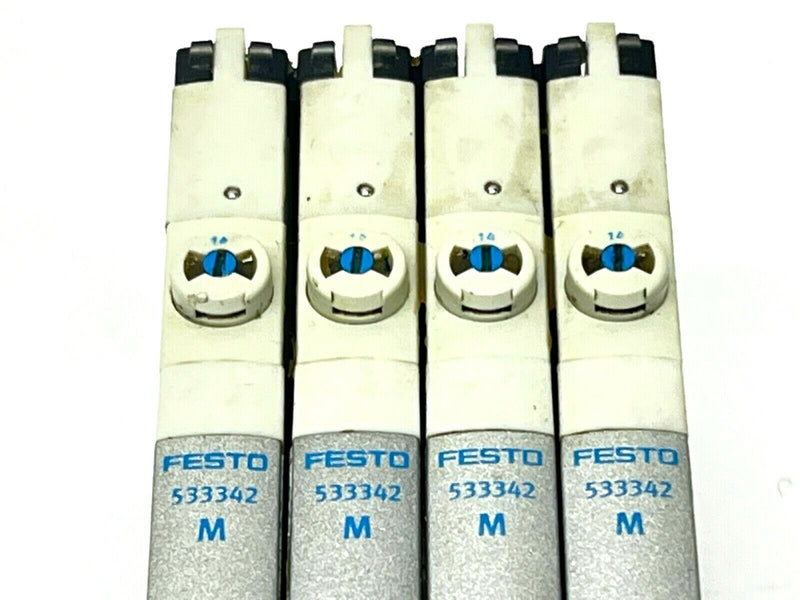 Festo VMPA1-FB-AP-4-1 Pneumatic Base 533352 w/ VMPA1-M1H-M-PI 533342 QTY 4 - Maverick Industrial Sales