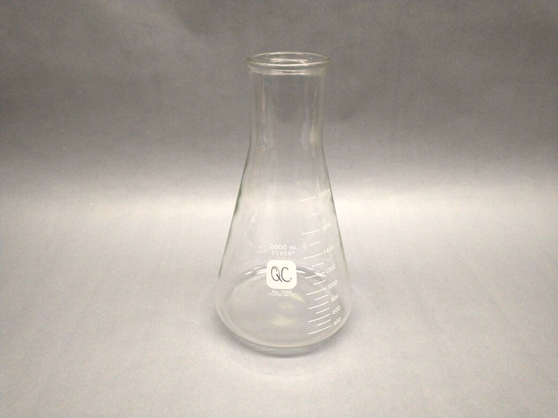 Pyrex 5100-2L Wide Mouth Erlenmeyer Flask 2000mL Stopper No. 13, 5100 - Maverick Industrial Sales