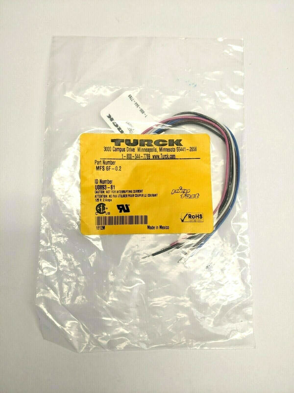 Turck MFS 6F-0.2 Picofast Actuator and Sensor Receptacle Rear Mount U0893-81 - Maverick Industrial Sales