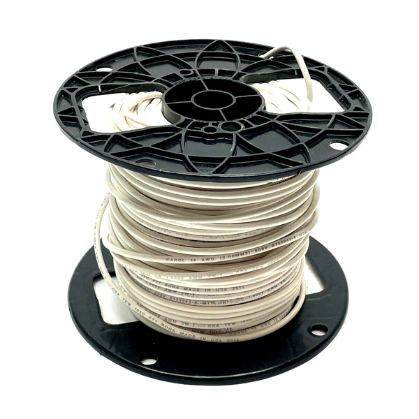 Carol 76812.R8.02 Hookup Wire, 14 AWG, 15 Amps, White, 500 ft.
