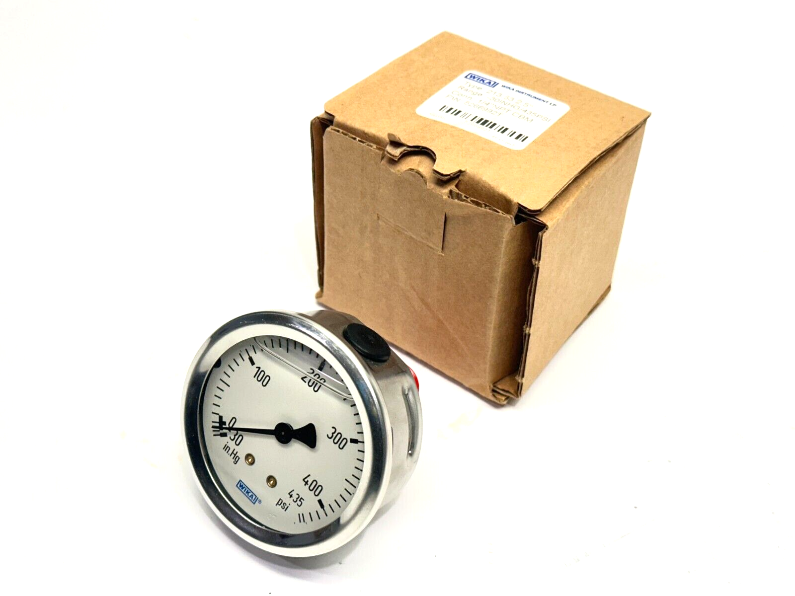 Wika Instruments 52669921 Type 213.53 Pressure Gauge 2.5" -30in.Hg/435PSI - Maverick Industrial Sales