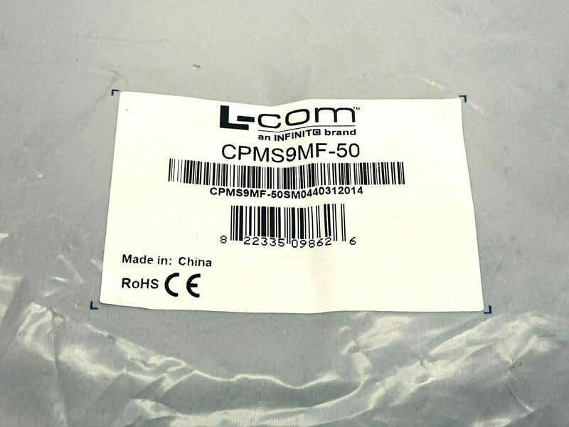 L-Com CPMS9MF-50 Heavy Duty DB9 D-Sub Cable Gray 50' FT - Maverick Industrial Sales