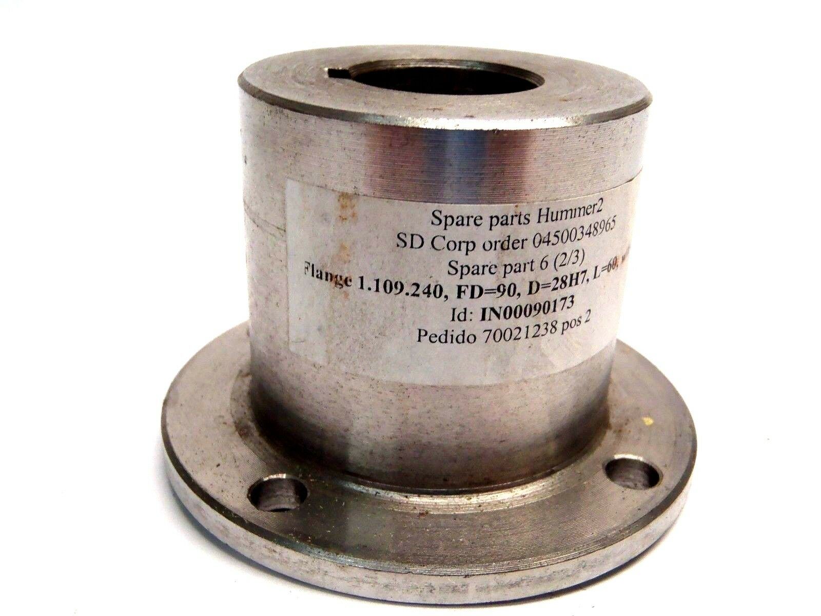 SD Corp 1.109.240 00000.143.90.00 Flange w/ Key FD 90 D 38H7 L 60 - Maverick Industrial Sales