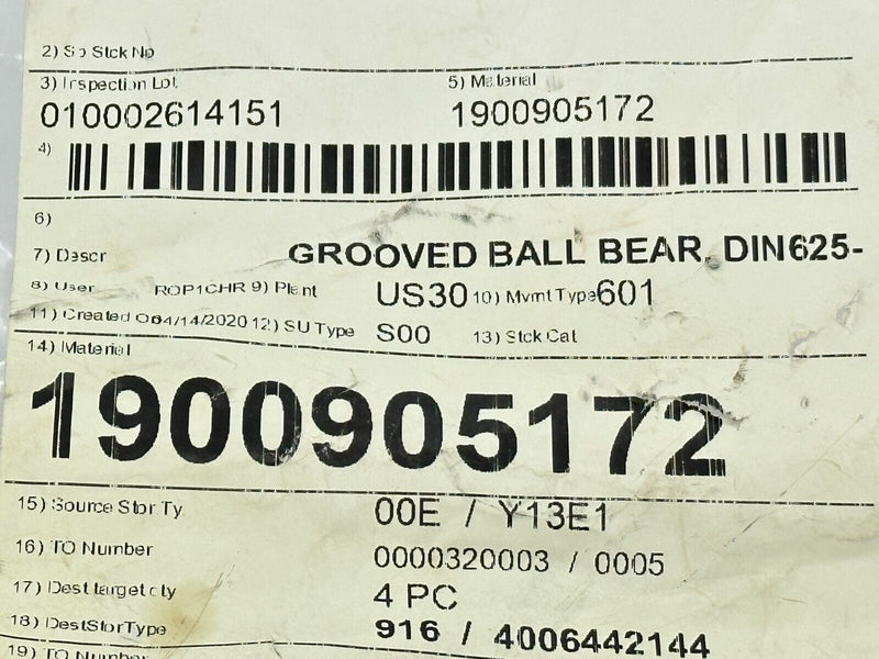 Bosch Rexroth 1900905172 Deep-Groove Ball Bearing DIN 625-6010-2RS - Maverick Industrial Sales